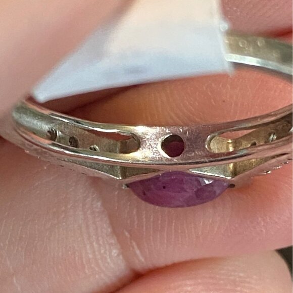 Ring Size 8 Pink Ruby CZ Sterling Silver 925 Women Semi-Precious Stone - Picture 6 of 10